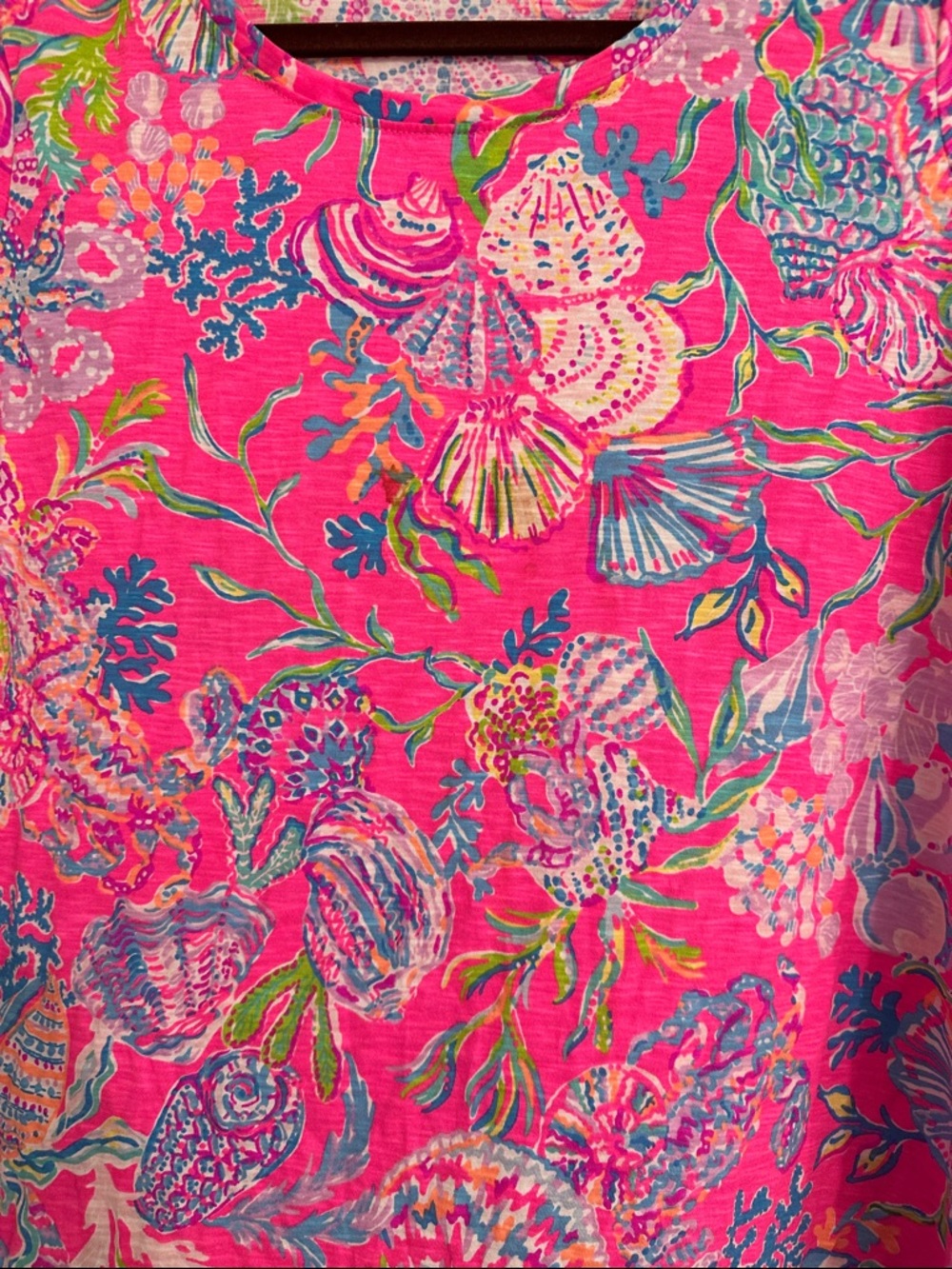 Lilly Pulitzer Pink Multicolor Shell & Floral Short Sleeve Tee - Picture 3 of 6